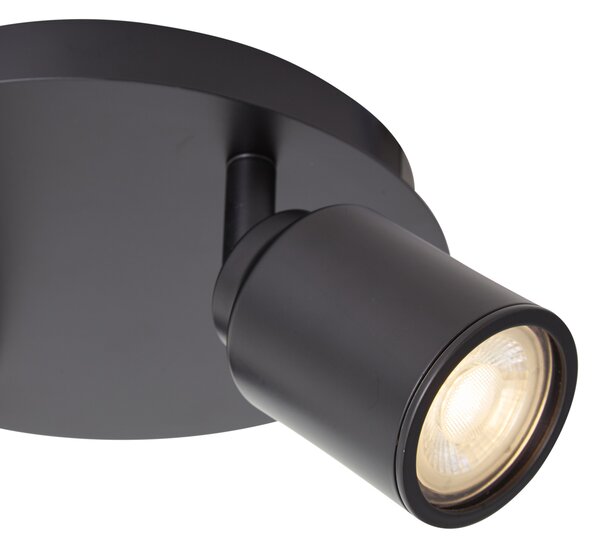 Spot de baie modern negru cu 2 lumini IP44 - Ducha