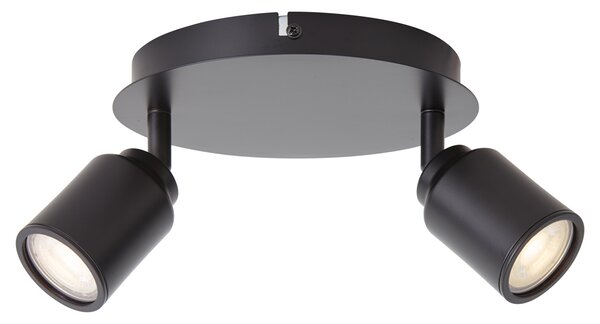 Spot de baie modern negru cu 2 lumini IP44 - Ducha