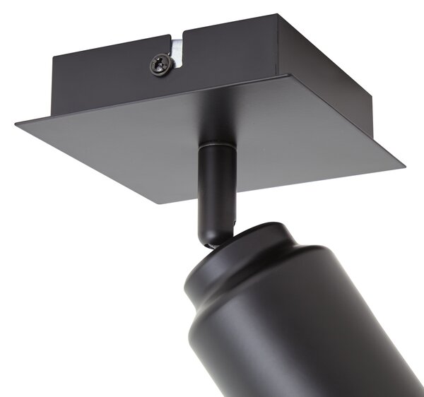 Spot de baie modern negru pătrat IP44 - Ducha
