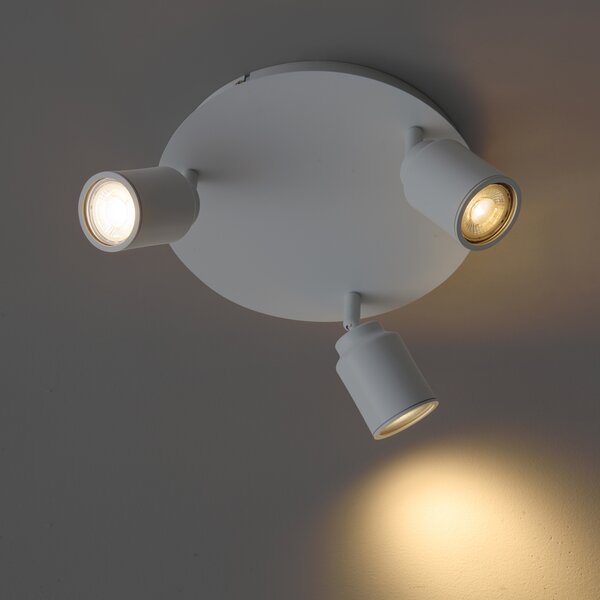 Spot de baie modern alb cu 3 lumini IP44 - Ducha