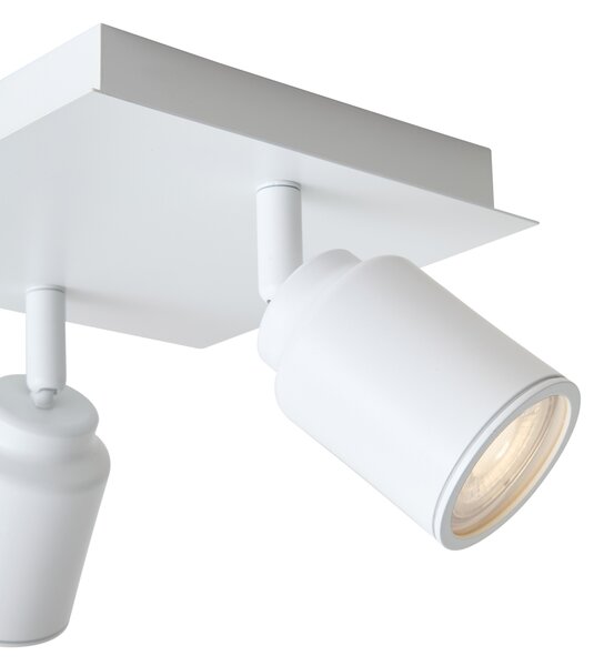 Spot de baie modern alb pătrat cu 2 lumini IP44 - Ducha