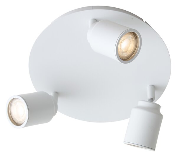 Spot de baie modern alb cu 3 lumini IP44 - Ducha