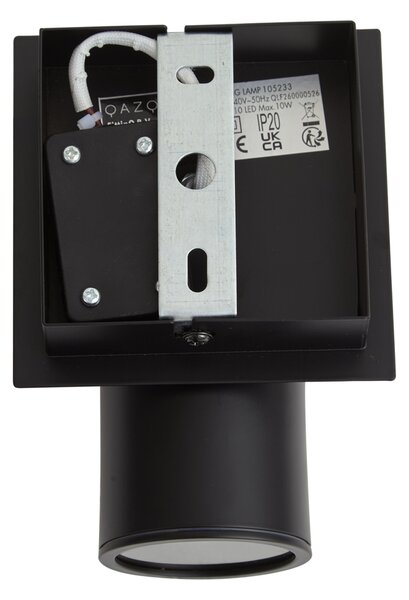 Spot de baie modern negru pătrat IP44 - Ducha