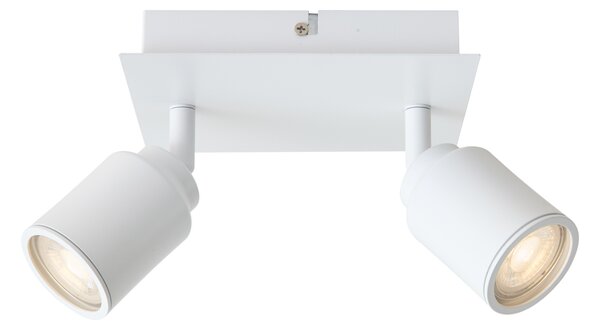 Spot de baie modern alb pătrat cu 2 lumini IP44 - Ducha