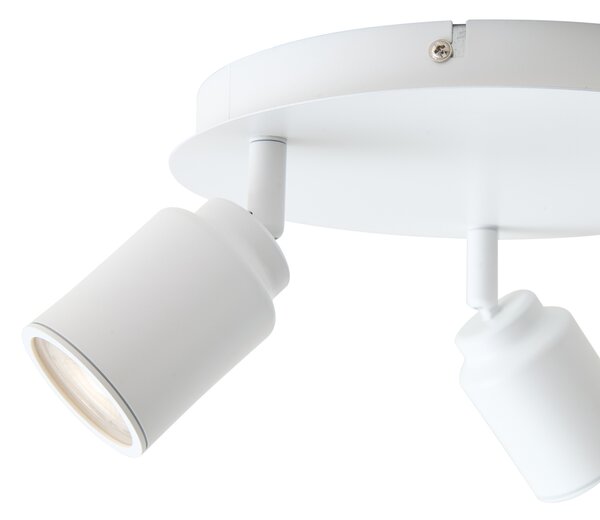Spot de baie modern alb cu 3 lumini IP44 - Ducha