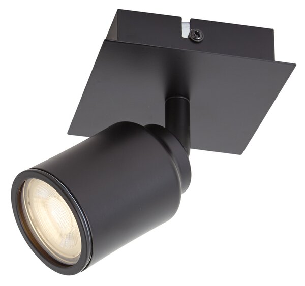 Spot de baie modern negru pătrat IP44 - Ducha