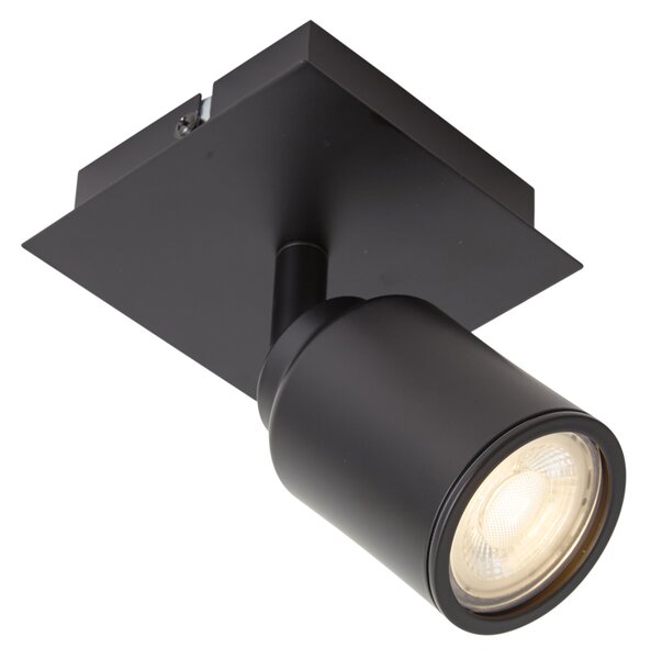 Spot de baie modern negru pătrat IP44 - Ducha