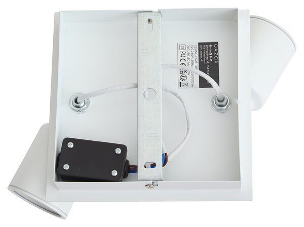 Spot de baie modern alb pătrat cu 2 lumini IP44 - Ducha
