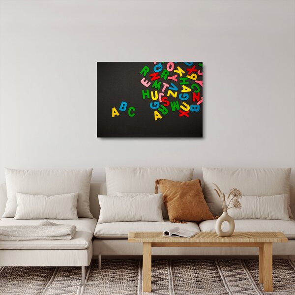 Tablou pe sticlă - litere colorate (70x50 cm)