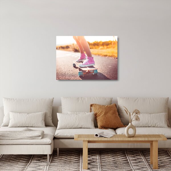 Tablou pe sticlă cu scateboard (70x50 cm)
