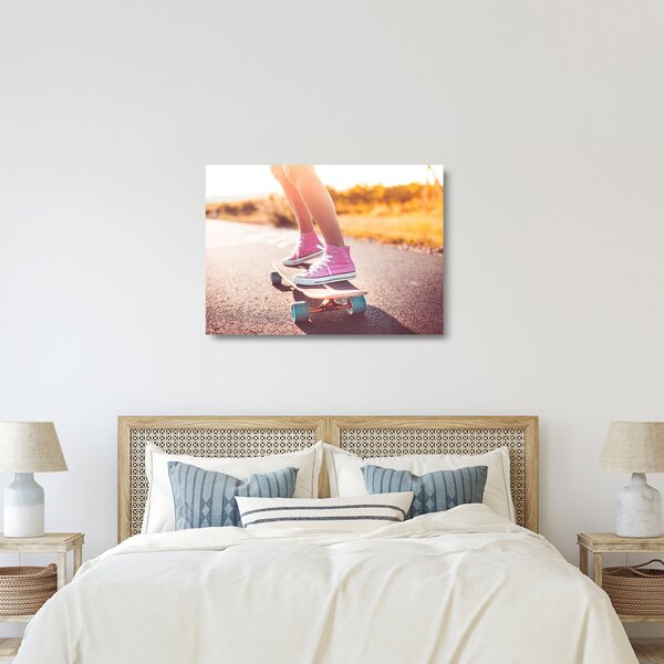 Tablou pe sticlă cu scateboard (70x50 cm)