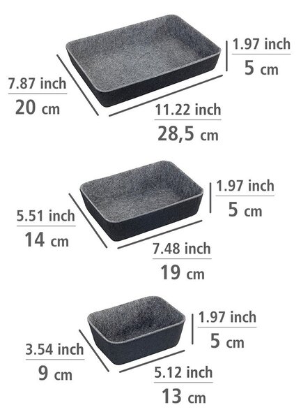 Set de 7 organizatoare Wenko gri