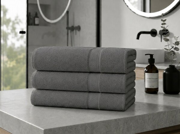 Prosop CLARYSSE ELEGANCE 60x110 cm gri, 100% bumbac