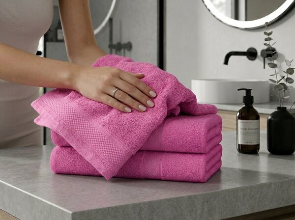 1x prosop de baie CLARYSSE ELEGANCE 70x140 cm + 1x prosop CLARYSSE 60x110 cm 100% bumbac, roz