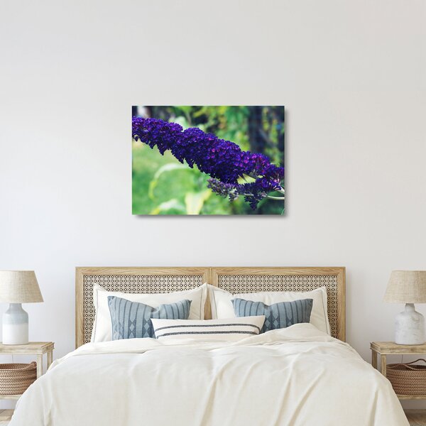 Tablou pe sticlă cu floare albastră (70x50 cm)