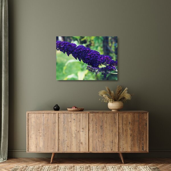 Tablou pe sticlă cu floare albastră (70x50 cm)