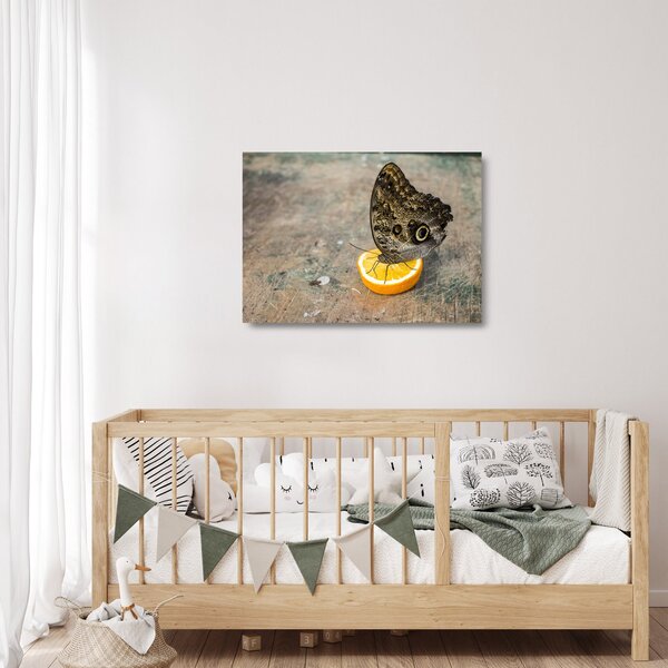 Tablou pe sticlă cu fluturi (70x50 cm)