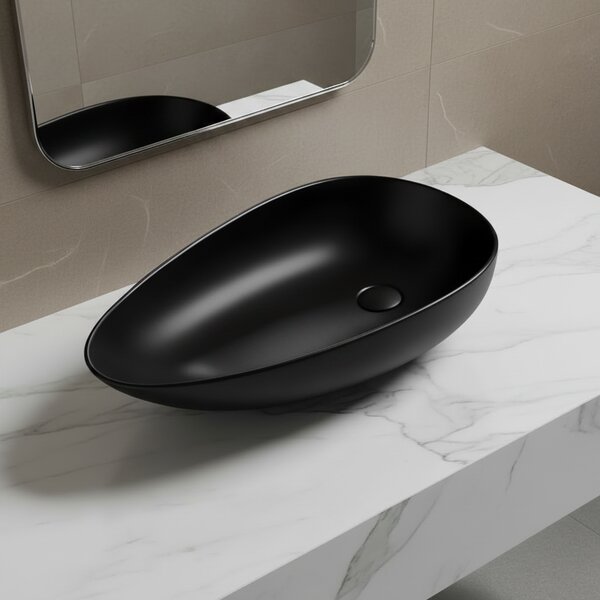 Lavoar Baie Osaka 65.5x38cm, Negru, Ceramica