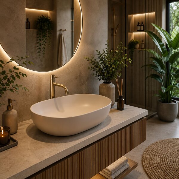 Lavoar pe blat Rea CLEO 61 BEIGE MATT