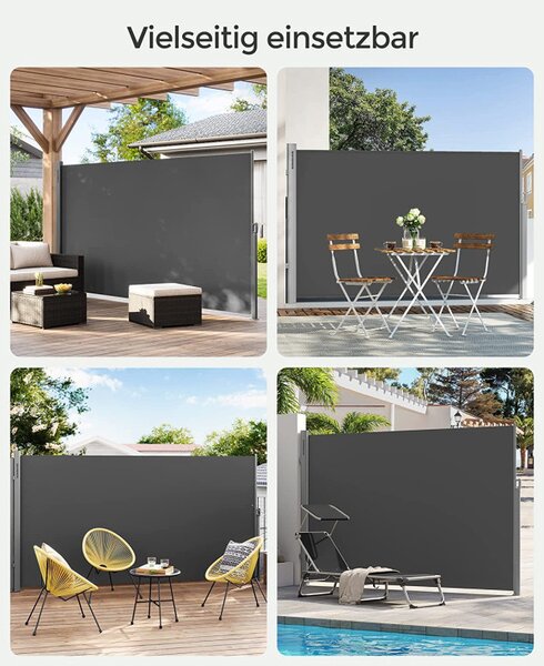 Copertina laterala, Songmics, 180 x 350 cm, Gri