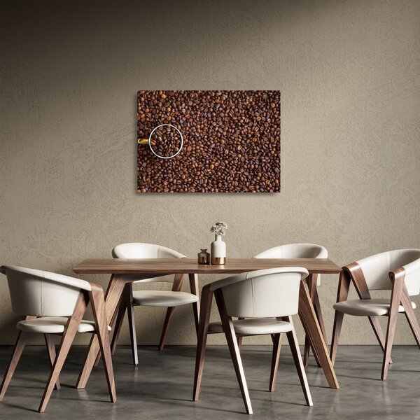 Tablou pe sticlă - boabe de cafea (70x50 cm)
