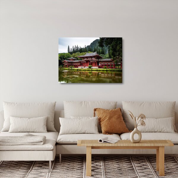 Tablou pe sticlă - arhitectura Chinezească (70x50 cm)