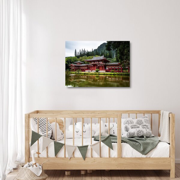 Tablou pe sticlă - arhitectura Chinezească (70x50 cm)
