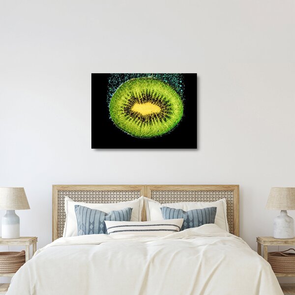 Tablou pe sticlă - detailu cu kiwi în apă (70x50 cm)