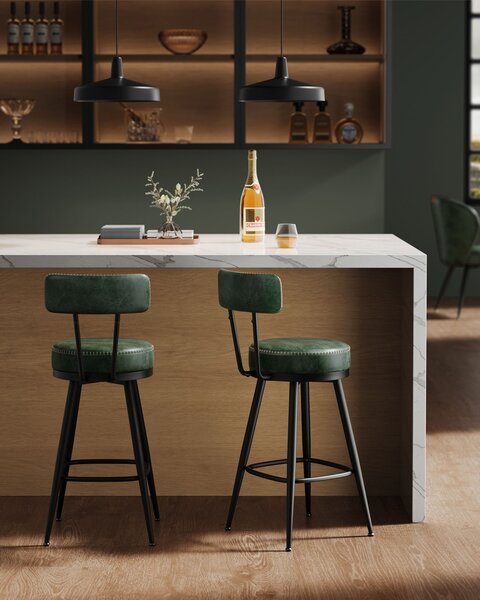 Set de 2 scaune de bar Vasagle Verde 54x54x90.5 cm