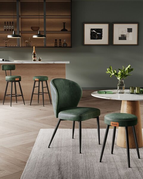Set de 2 scaune de bar Vasagle Verde 54x54x90.5 cm