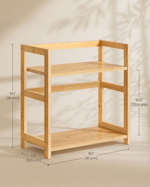 Suport pentru condimente, Bambou, Songmics, Natural, 41x18.6x41 cm