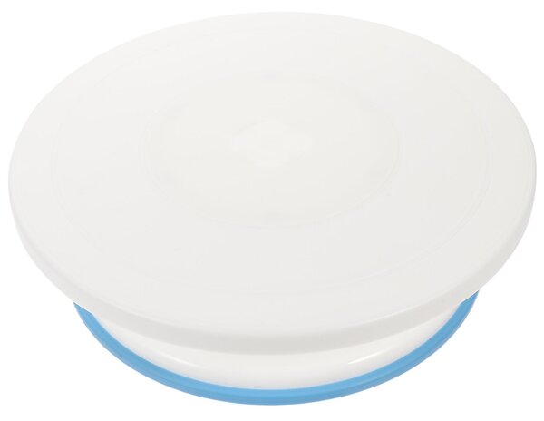 Platou rotativ ornare tort sau prajituri, onuvio®, margine antiderapanta din cauciuc, diametru 23/28cm, inaltime 7cm, alb