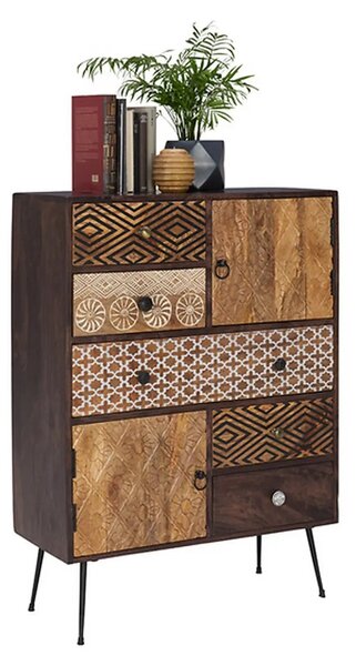 Comoda TAMANI, stejar, lemn, 80x38x108 cm