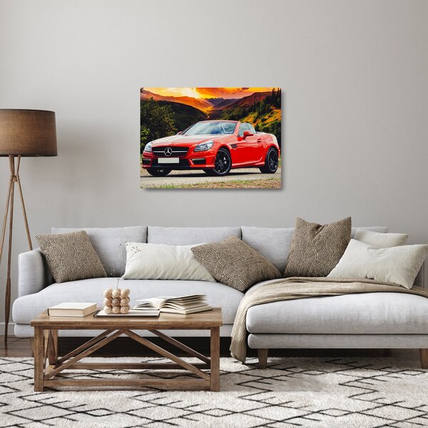 Tablou pe sticlă - Mercedes roșu (70x50 cm)
