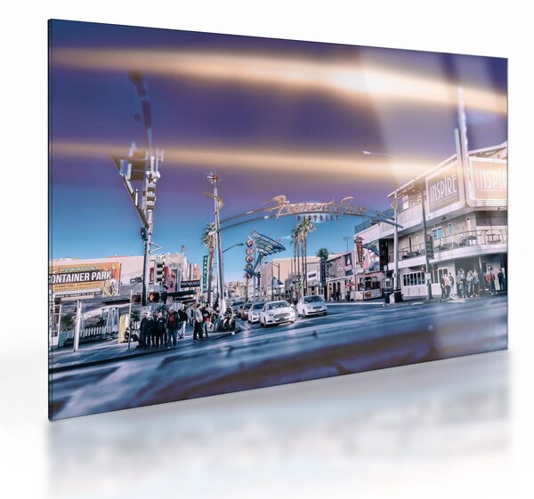 Tablou pe sticlă cu strada în Las Vegas (70x50 cm)