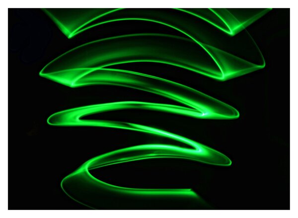 Tablou pe sticlă - valuri neon (70x50 cm)