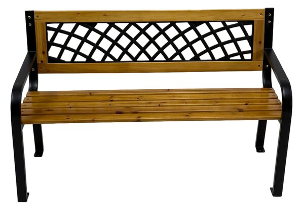 Bancă grădină LUNA 118x52x73 cm din lemn, oțel și PVC