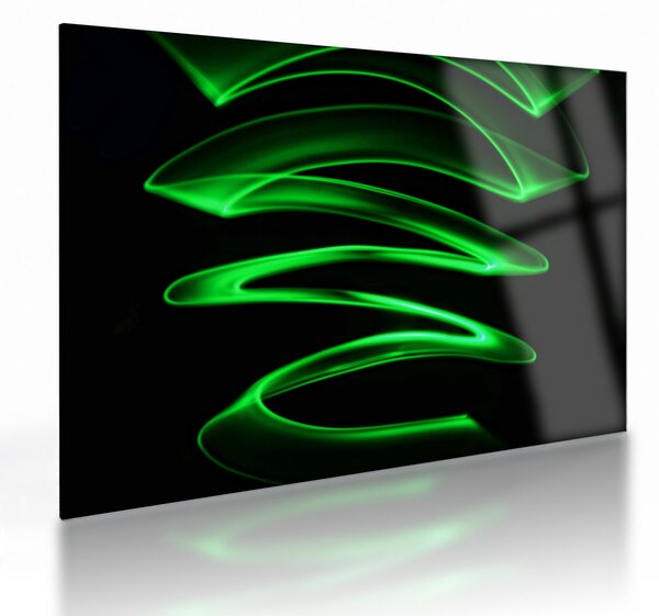 Tablou pe sticlă - valuri neon (70x50 cm)