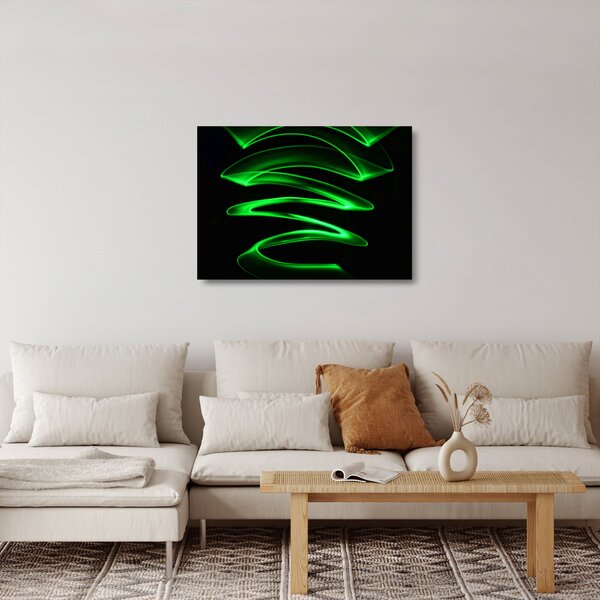 Tablou pe sticlă - valuri neon (70x50 cm)