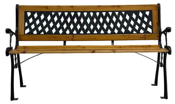 Bancă grădină SOLE 125x52x74 cm din lemn, oțel și PVC
