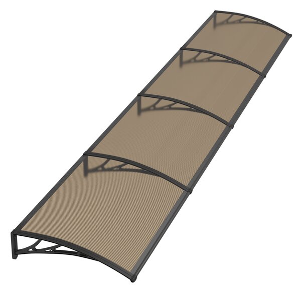 Copertină PREMIUM 400x80 cm, placă 6 mm dintr-o bucată – Negru/Bronz
