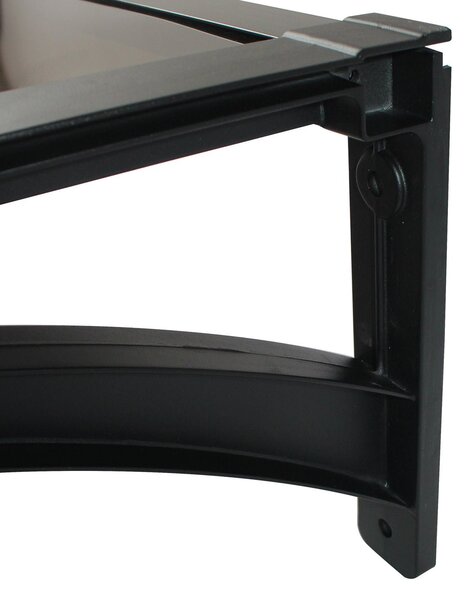 Copertină ERIC PRO cu jgheab 120x100 cm din plexiglas – Negru/Bronz