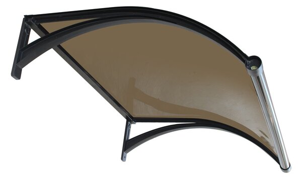 Copertină ERIC PRO cu jgheab 120x100 cm din plexiglas – Negru/Bronz