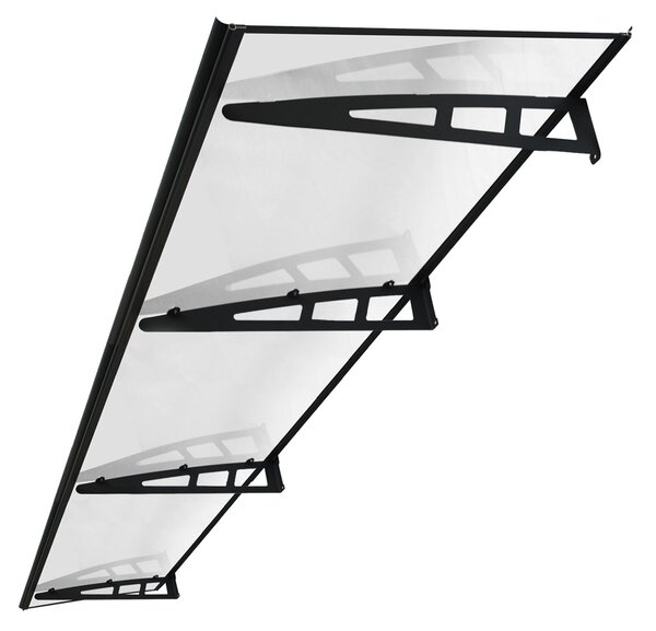 Copertină VIVIEN PRO 240x80 cm din aluminiu și plexiglas – Negru/Transparent