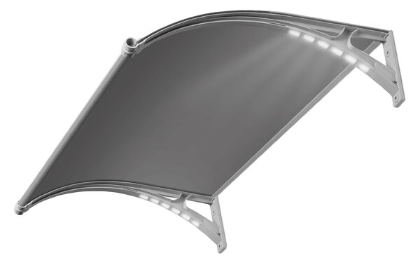 Copertină PREMIUM LUMI 200x100 cm cu senzor și panou solar – Negru/Antracit