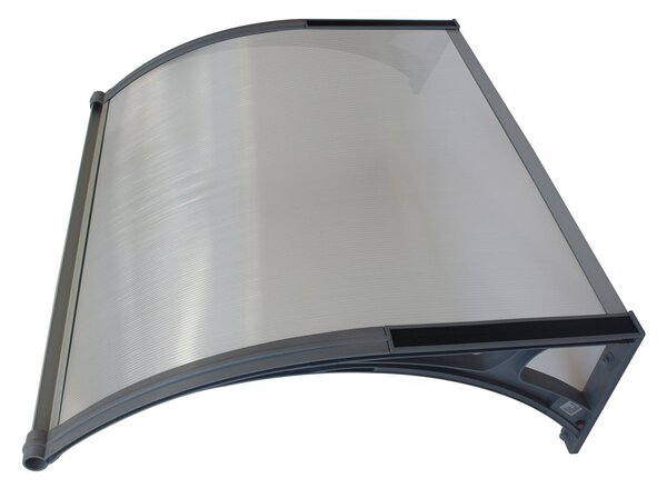 Copertină PREMIUM LUMI 200x100 cm cu senzor și panou solar – Gri/Transparent