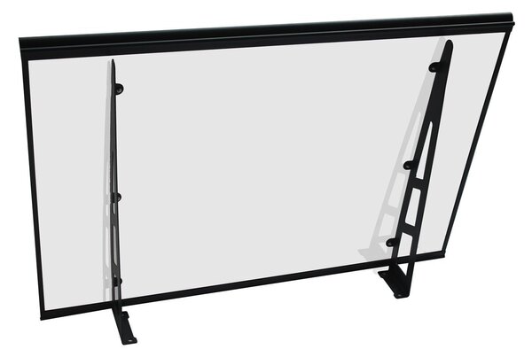 Copertină VIVIEN PRO 120x80 cm din aluminiu și plexiglas – Negru/Transparent