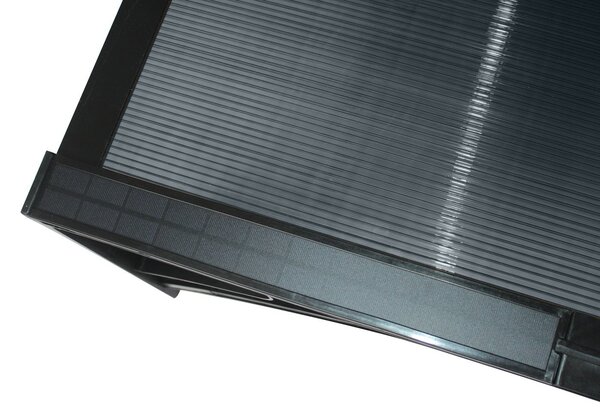 Copertină PREMIUM LUMI 200x100 cm cu senzor și panou solar – Negru/Antracit