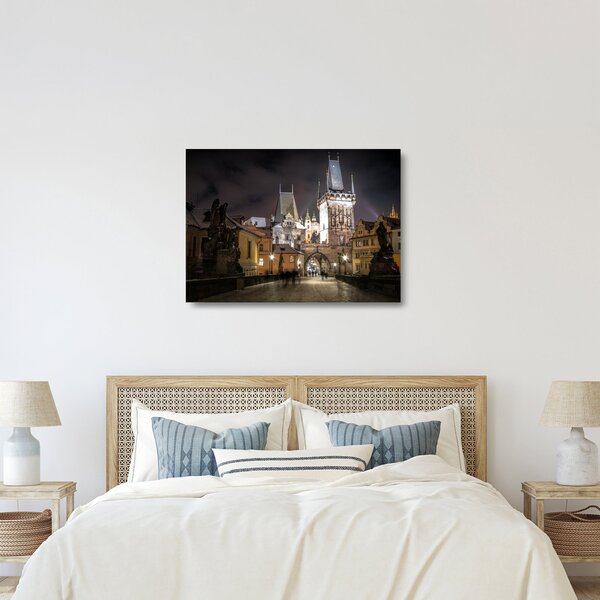 Tablou pe sticlă cu Poarta de pulbere iluminată (70x50 cm)