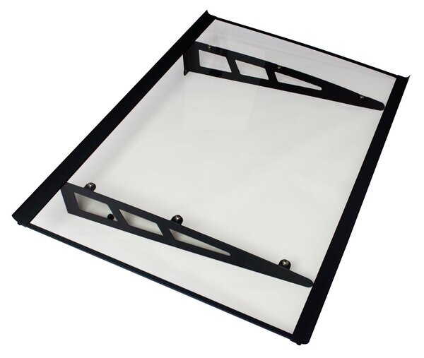 Copertină VIVIEN PRO 120x80 cm din aluminiu și plexiglas – Negru/Transparent